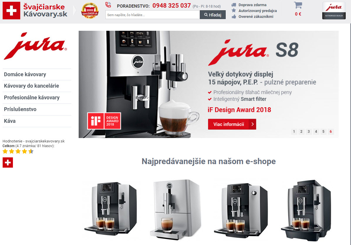 Svajciarskekavovary - špecializovaný obchod s kávovary